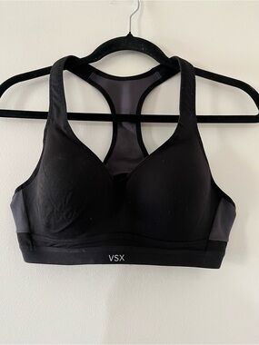 Victoria's Secret VSX Black Racerback Padded Sports Bra 36B Workout Gym Athletic